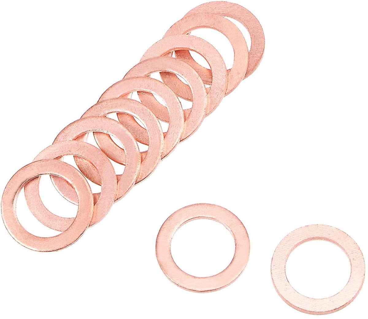 Sourcing map 30 stuks 10 mm x 16 mm x 1 mm koper platte schijf voor schroevenbouten 30Pcs 12mm x 18mm x 1.5mm