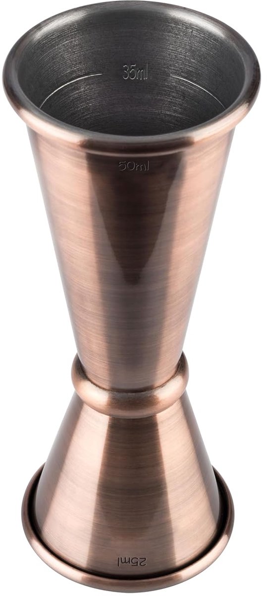 Barmaat van roestvrij staal, Ø 4 cm, hoogte 11 cm, antiek koper-look volume: 2,5/5 cl