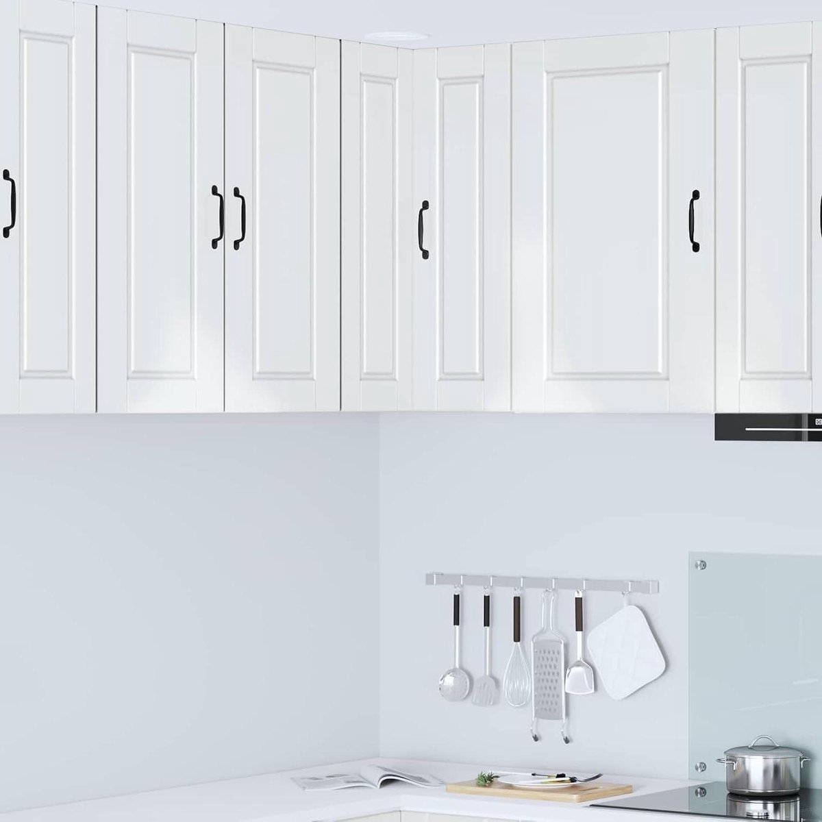 Keukenkast - Opbergkast - Keuken Organiseren - Hoogglans Afwerking - 57 x 80 cm - Wit