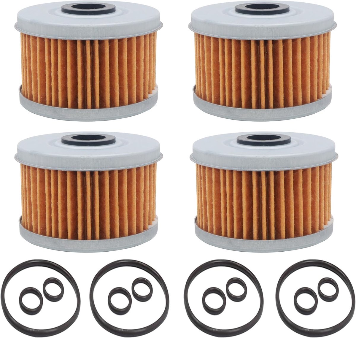 15412-HM5-A10 4 Pack Oliefilter & O-ringen Geschikt voor Honda TRX300X TRX300EX TRX400X CRF250F, voor Rancher 350 420 Foreman 450 500 520 oliefilters