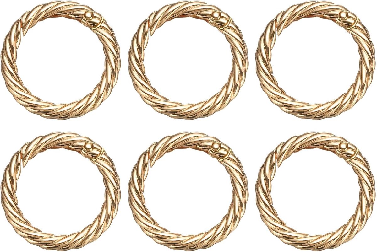 6 stuks lente O-ringen 1 inch ronde trigger metalen snap haak cirkel gouden sleutelring clip sleutelhanger voor tassen handtassen portemonnees sleutelring