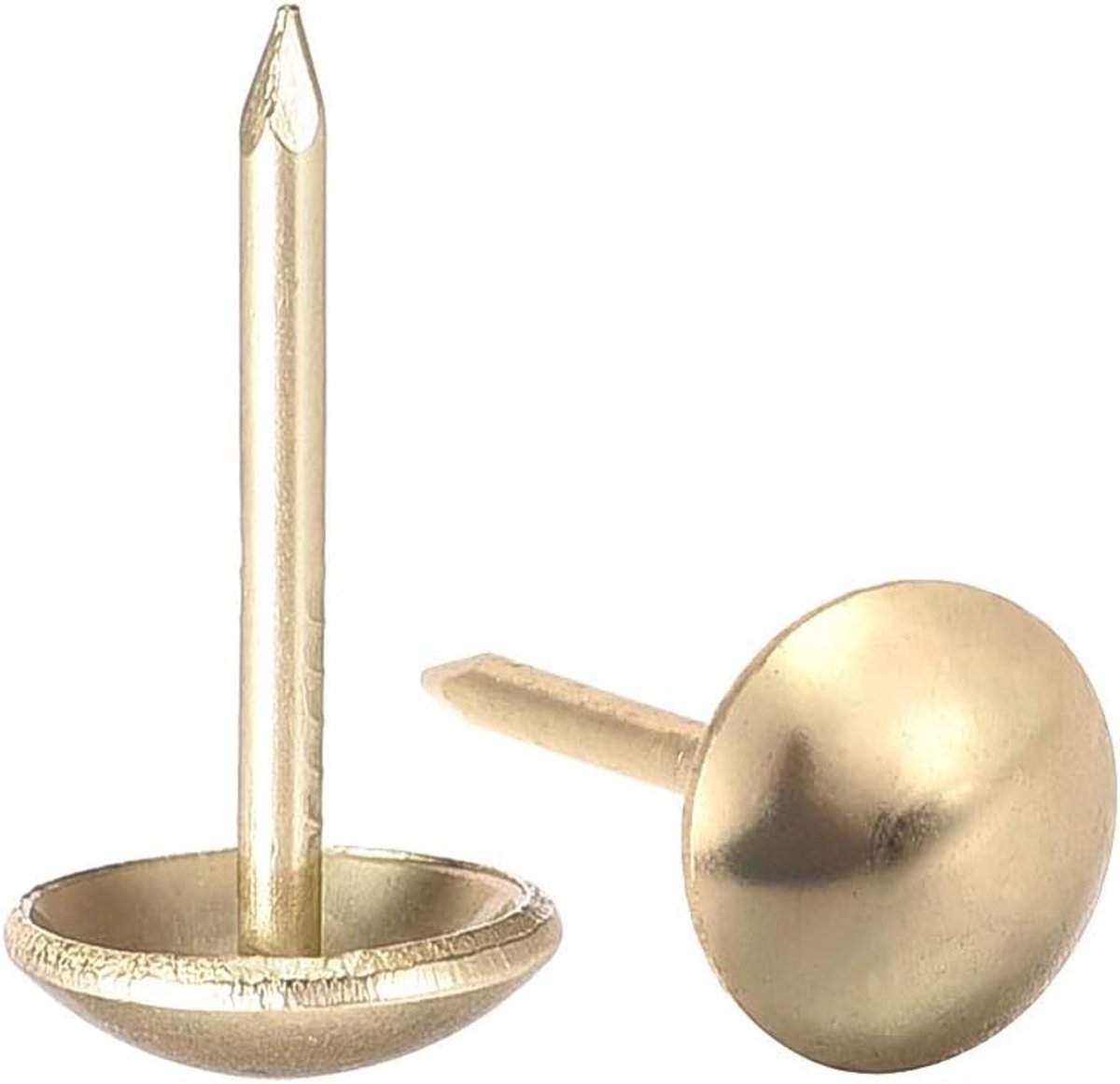 sourcing map 50stk. Bekleding spijkers nietswekken ronde duim doeleinden 9mm Dmr. 17mm hoogte goud