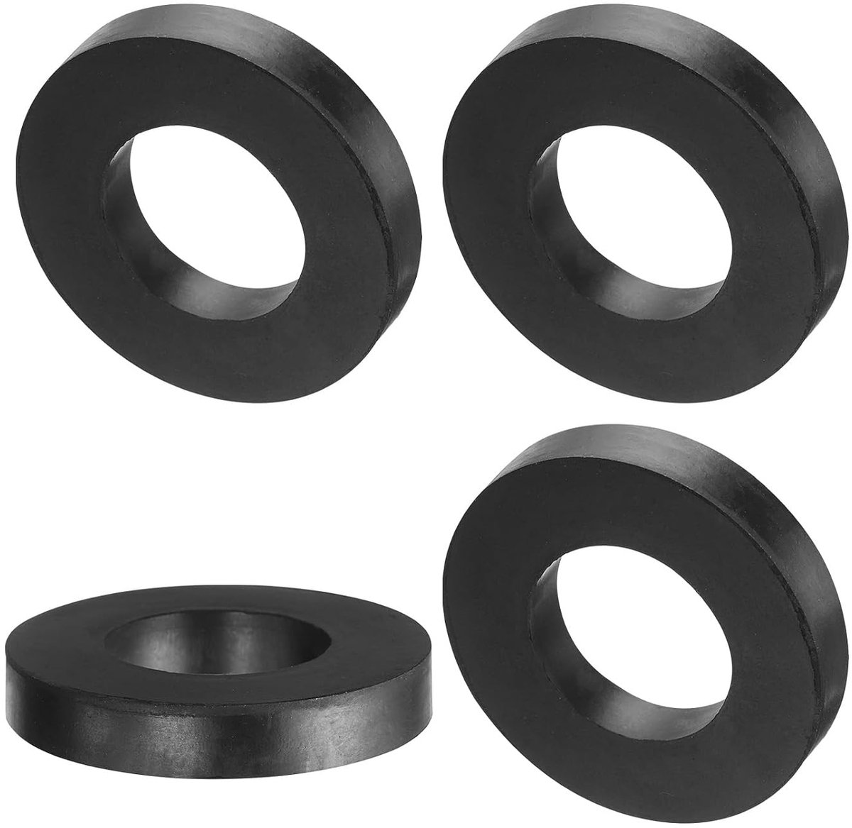 4 stuks rubberen spacer, 60 mm buitendiameter, 33 mm binnendiameter, 10 mm hoogte, ronde anti-vibratiespacer, rubberen bussen, dikke rubberen schijven voor huis, auto-accessoires