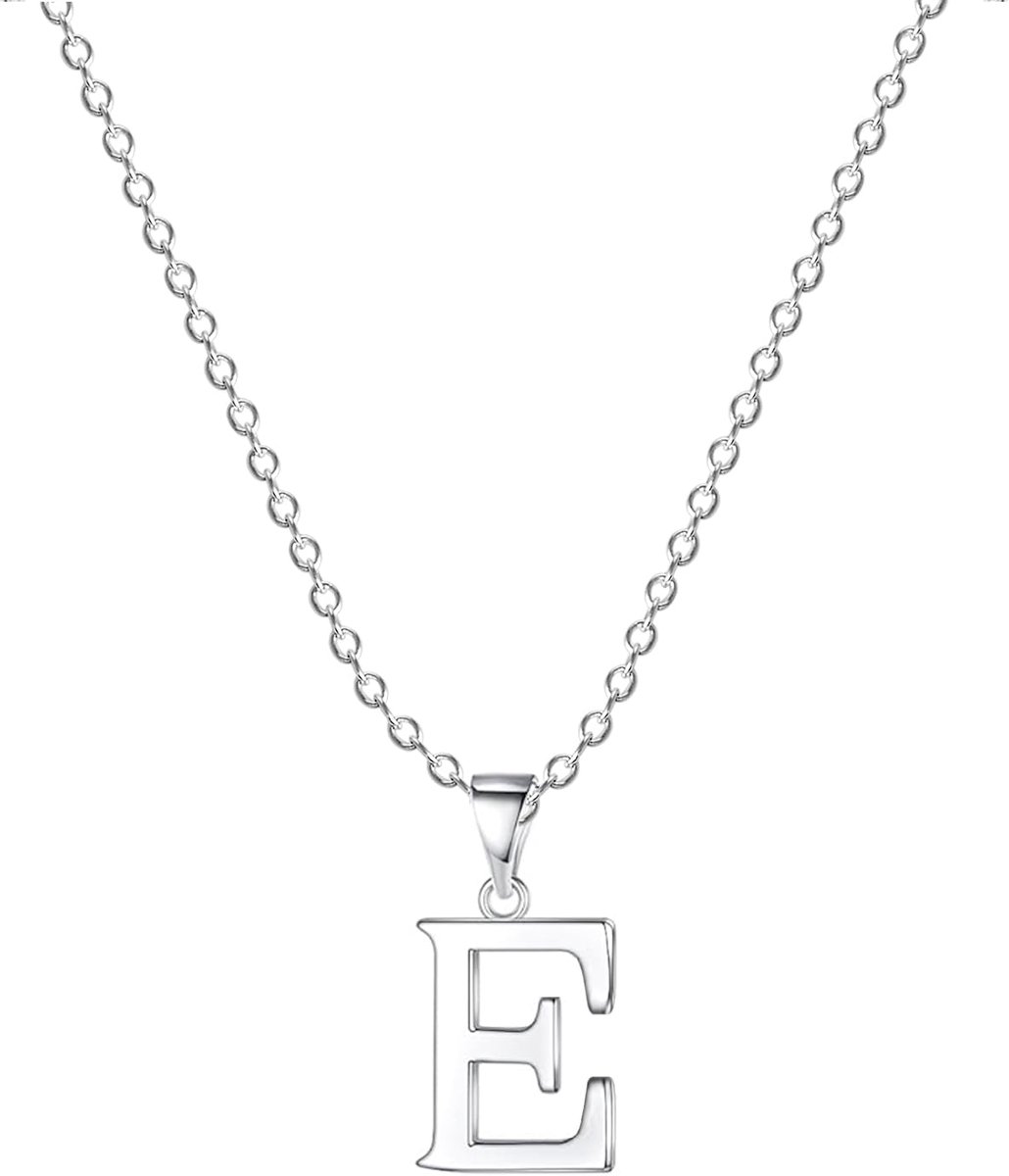 Dameshalsketting met letterhanger, zilveren initialen, ketting, roestvrij staal, letterkettingen, personaliseren, zilver, Y-ketting voor vrouwen