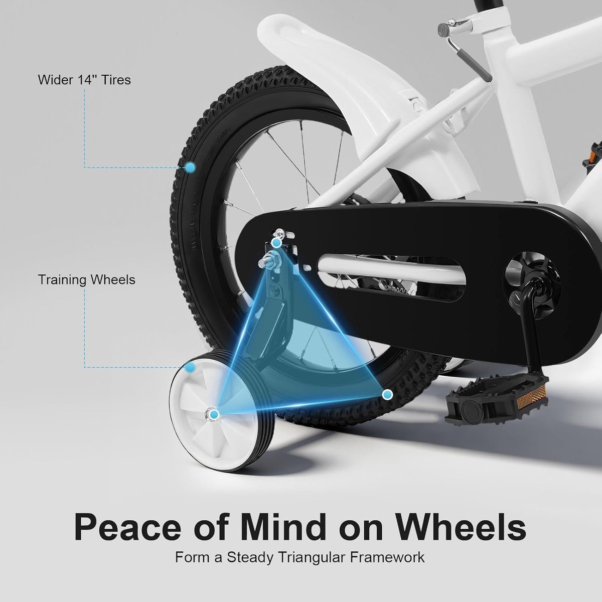 Kinderfiets 14 inch met steunwielen voor en met handrem en kettingkast veilig leren fietsen SnelShoppen