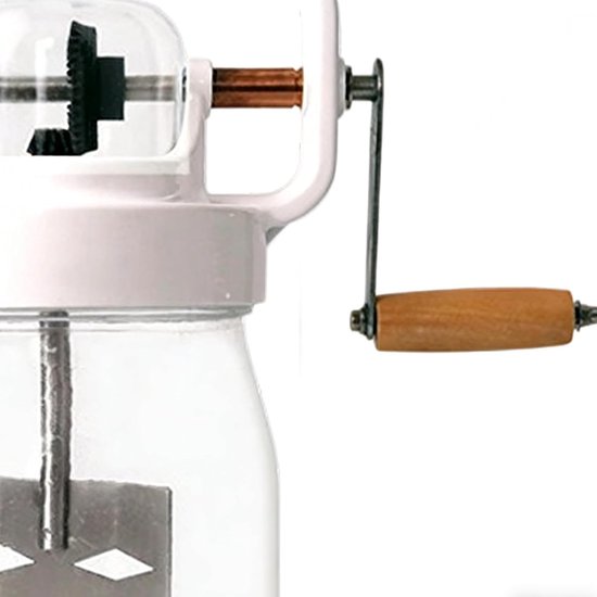 Glazen botermixer - Keukenmixer - Deeg en beslag kloppen - Handslinger mechanisme - 1500 ml capaciteit - Transparant — afbeelding 4
