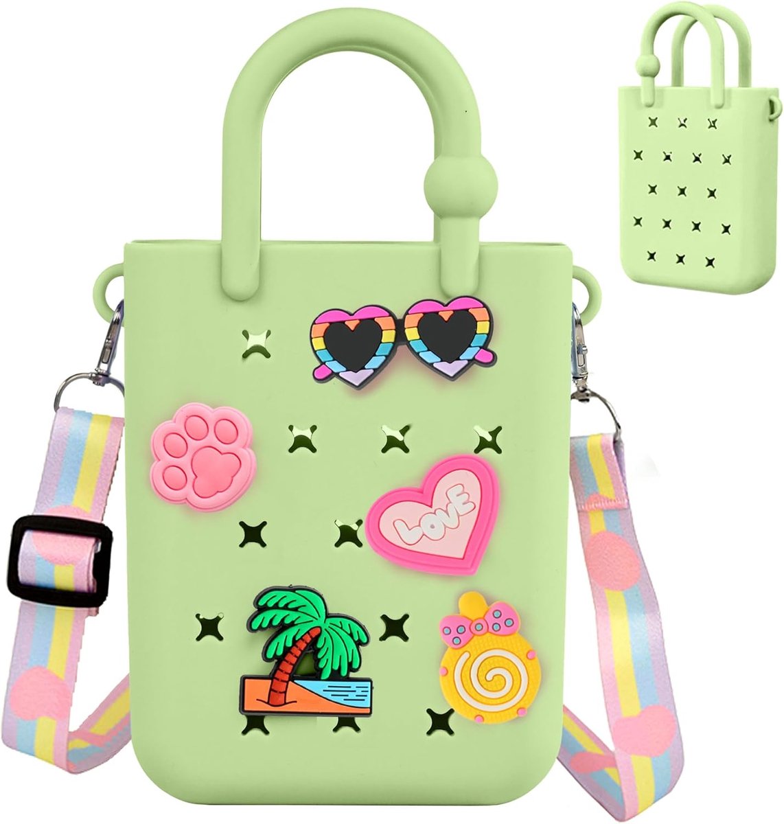 Mini rubber tote bag - EVA waterdichte strandtas - silicone gaten - ideaal voor reizen - SnelShoppen