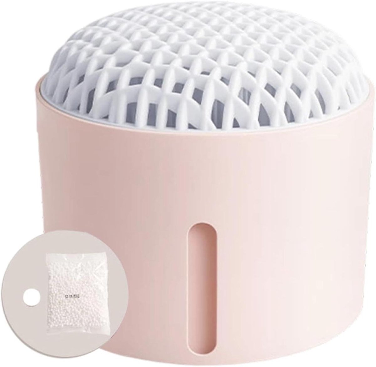 Vochtvreter Box - Ontvochtiger Kast - Vocht Reguleren - Hygiënisch Lekvrij - 10x11x10 cm - Roze