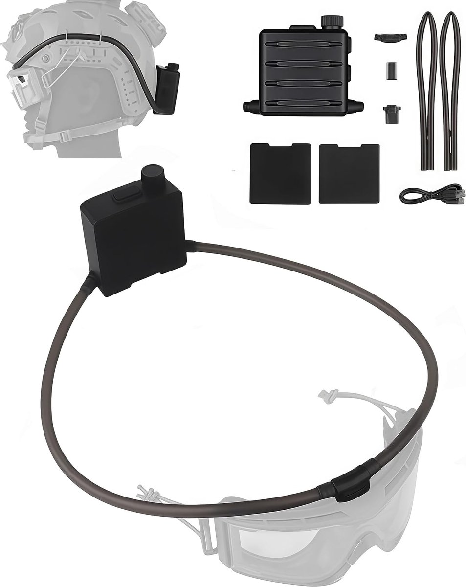 SnelShoppen - Tactical Glasses Dehumidifier met Verstelbare Knop, Anti-fog Ventilator Set voor Fietsen, Wintersport en Tactische Operaties, Inclusief