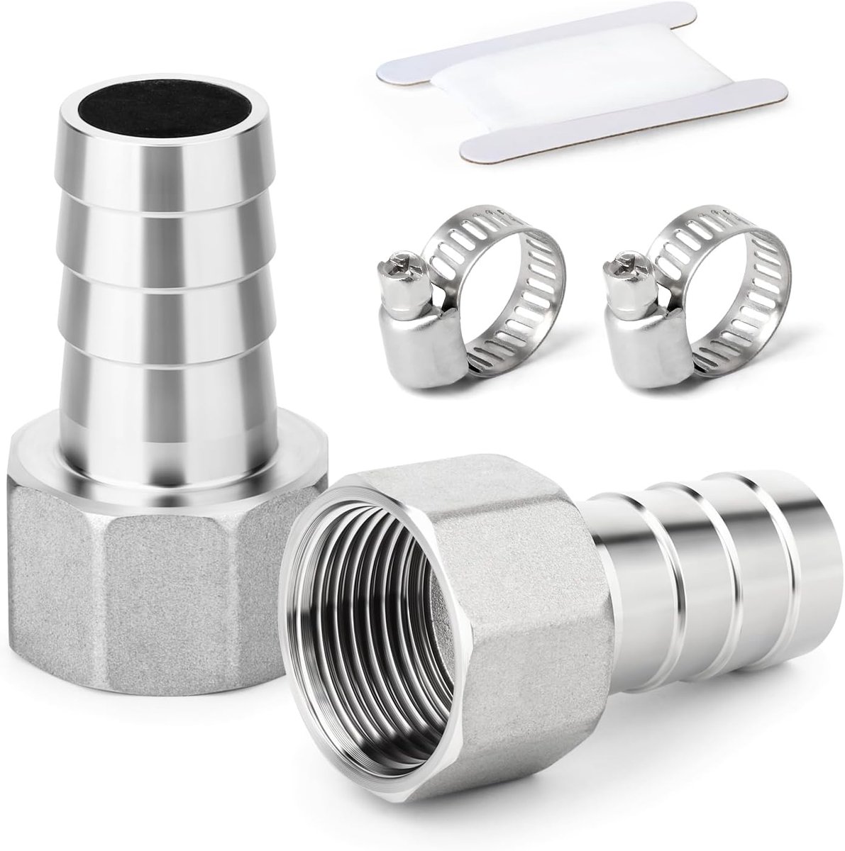 Hose Connector Fittings 20MM Barb - 1 BSP Vrouwelijk - 304 RVS - Geschikt voor water en industrie - SnelShoppen