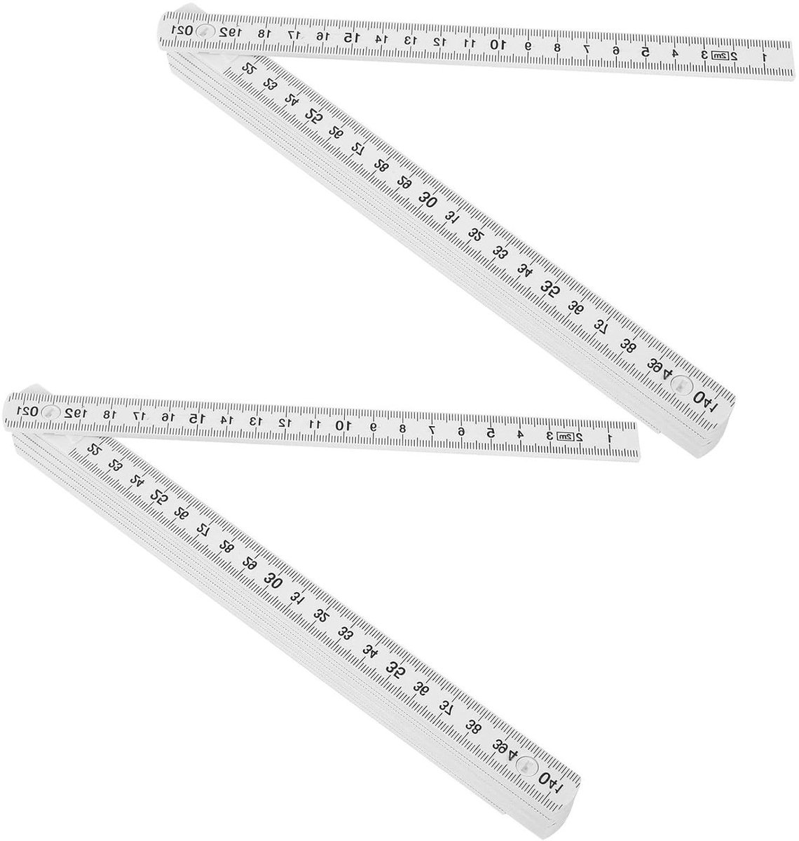 Opvouwbare Liniaal - Meetlat Timmerman - Nauwkeurig Meten - Meerhoekvergrendeling - 2 meter - Wit
