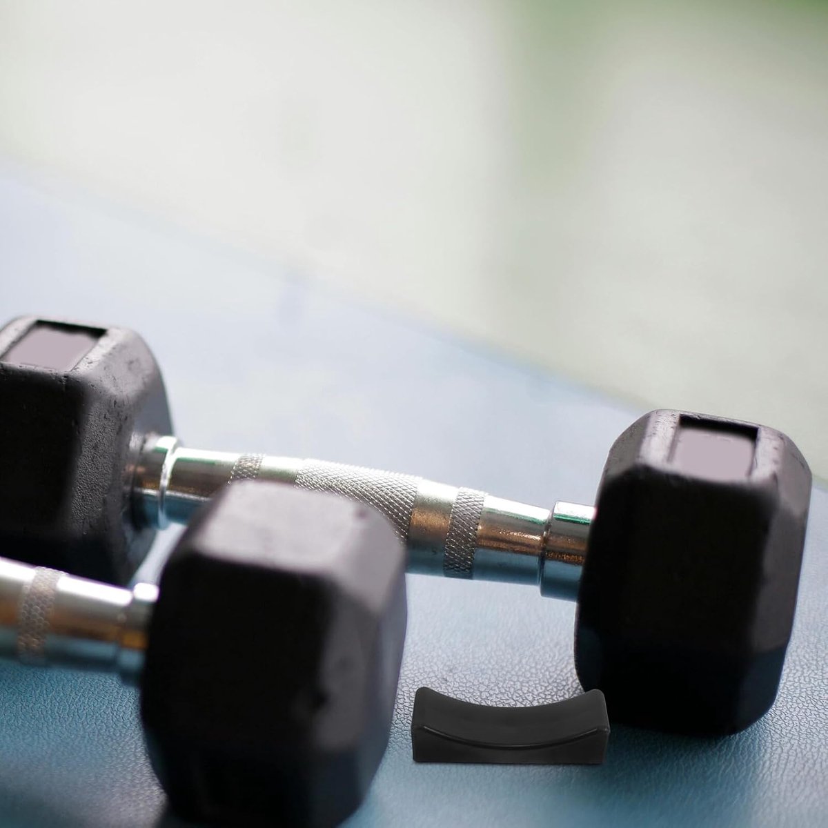 Dumbbell Rack Saddles - Gewichtshouder Steunen - Kracht Training - Geluidsdempend Ontwerp - 15.9 x 5 x 4 cm - Zwart