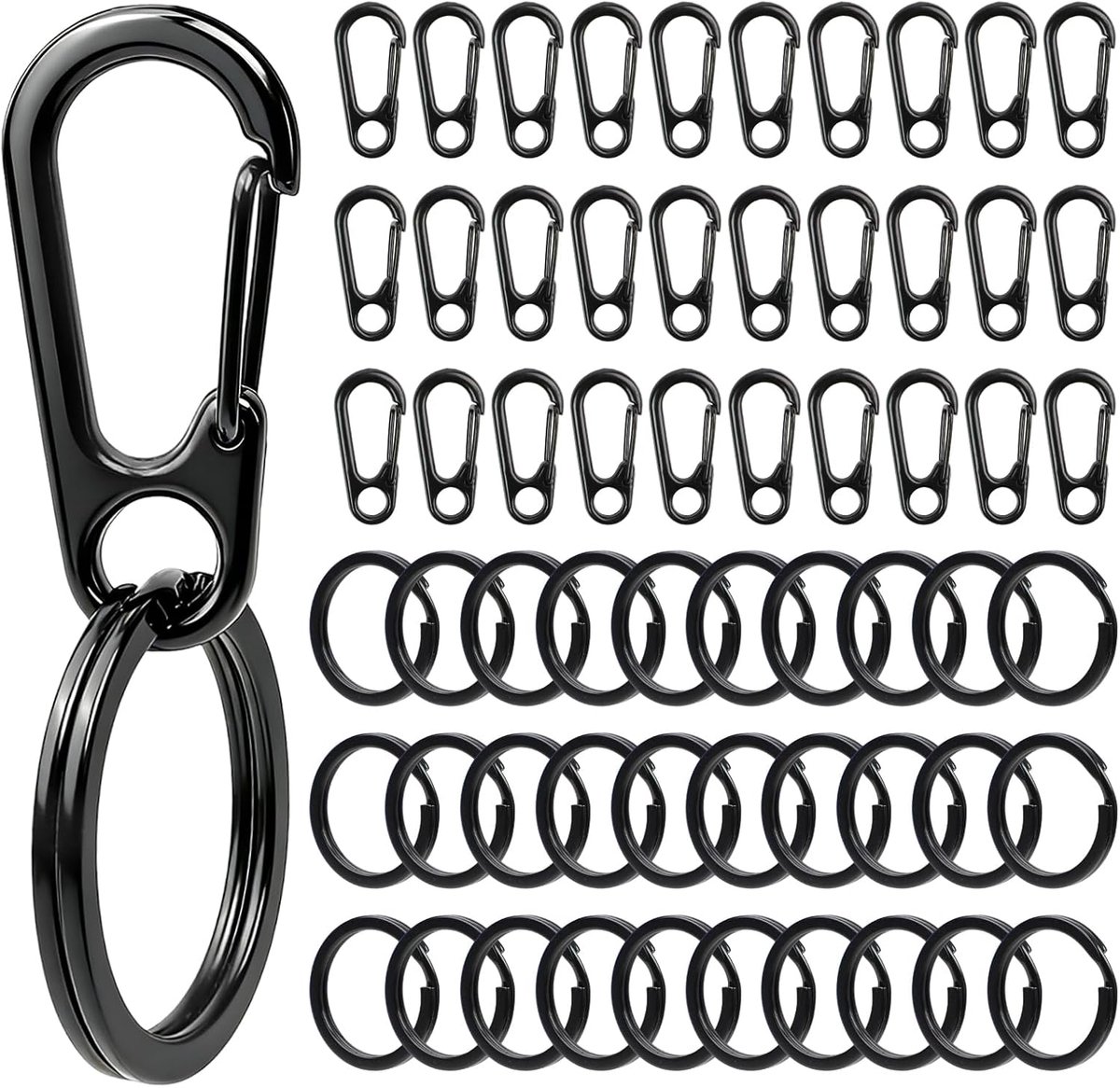 Carabiner sleutelhangers 30 stuks - metalen mini keyrings - veelzijdig en stevig - ideaal voor sleutels en rugzakken - SnelShoppen