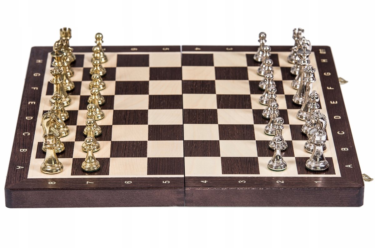 Houten Toernooi Schaken Nr 4 - Wenge/Metaal