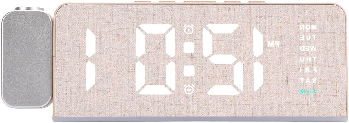 Projectiewekker Digitaal - LED Klok - Wakker Worden - 180° Draaibare Projector - 9.5 x 5.5 cm - Grijs