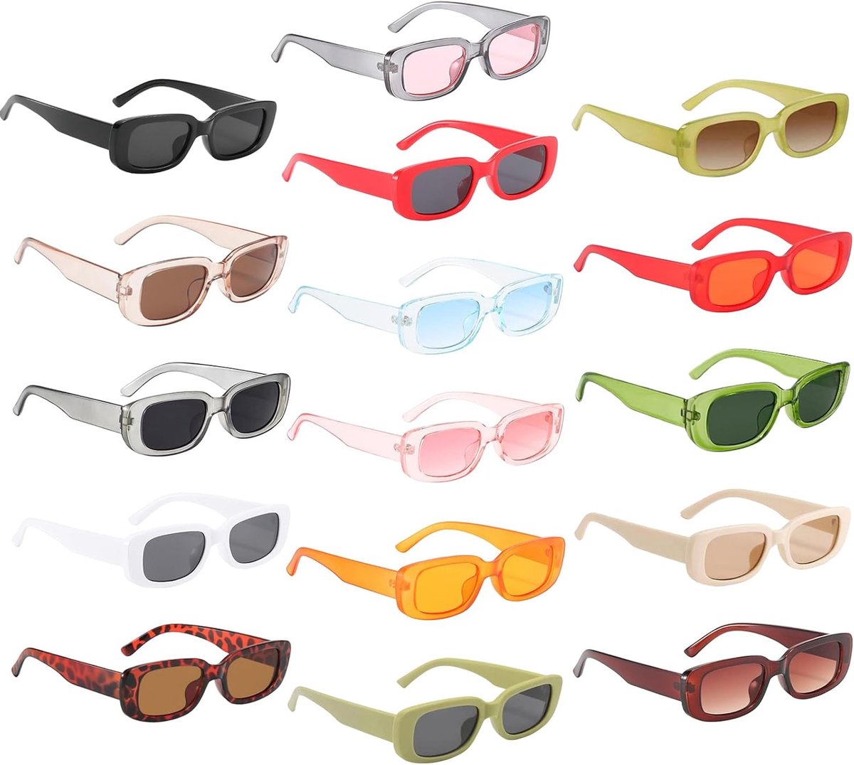 Zonnebrillen voor dames en heren, retro zonnebril, feestzonnebril, zonnebril met UV-bescherming, retro bril, kleurrijke zonnebrillen voor outdoor, reizen, rijden