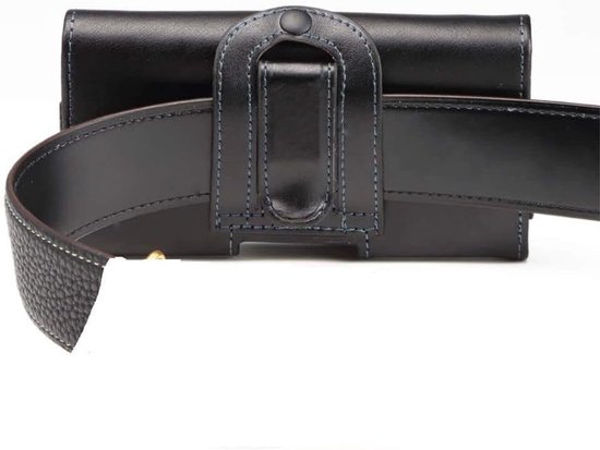 Leather Case Belt Clip Horizontal voor Wiko T3 (2021) - Black — afbeelding 4