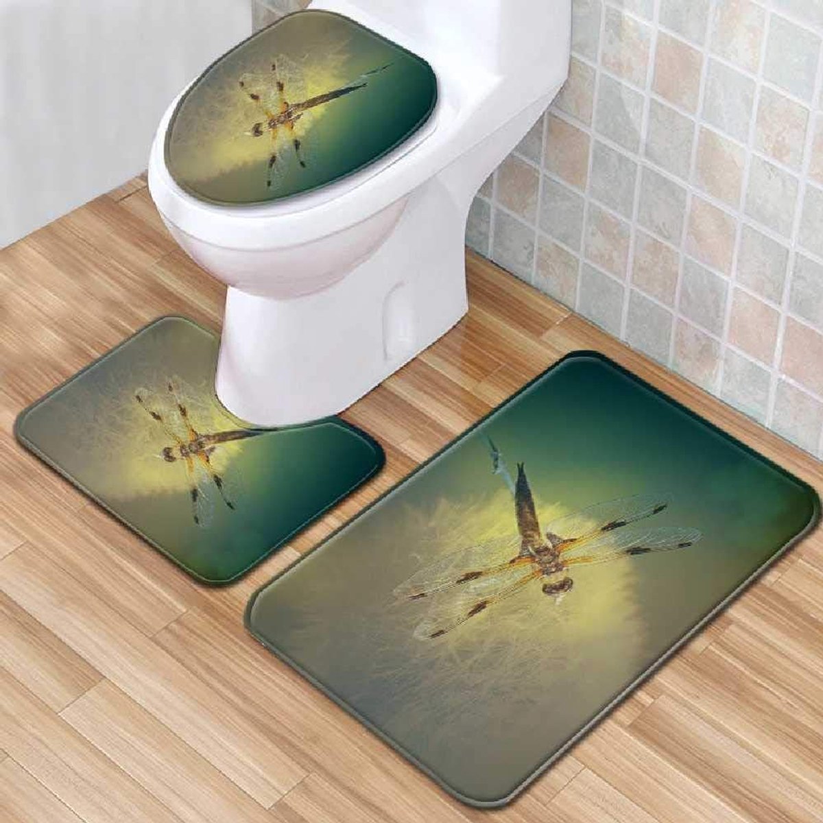 Mat, Toiletmat, Driedelige Badkamer Anti-slip Mat, Vloer Mat Tapijt Deurmat, Machine Wasbare Badkamer Tapijt 45cmx75cm