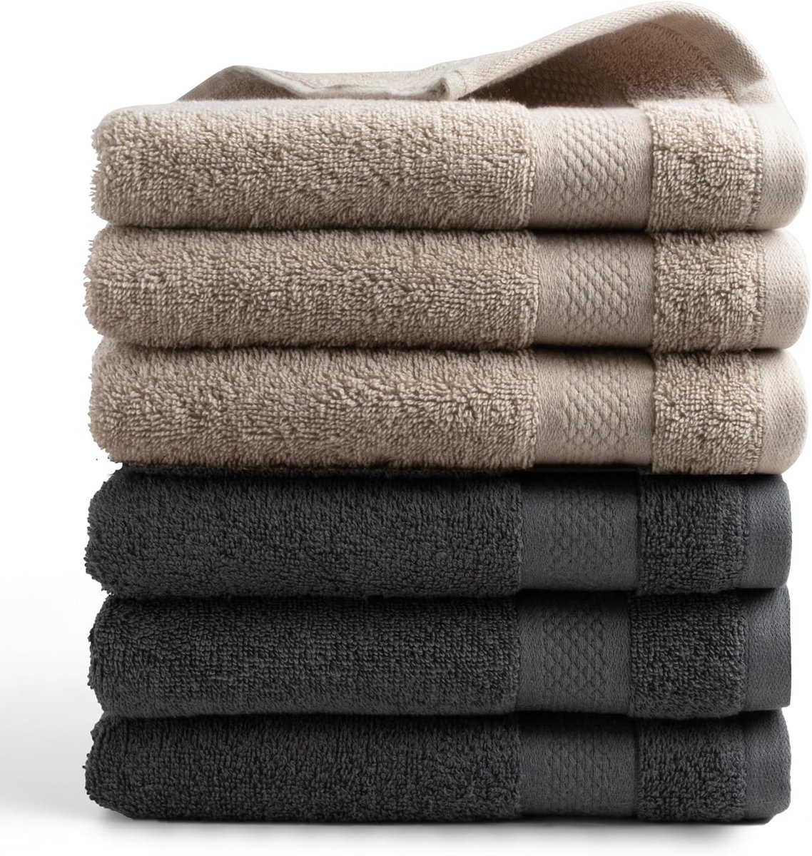 Handdoeken 50 x 100 cm - Set van 6 - 100% Katoen - Zacht & Absorberend - Spa-ervaring thuis - SnelShoppen