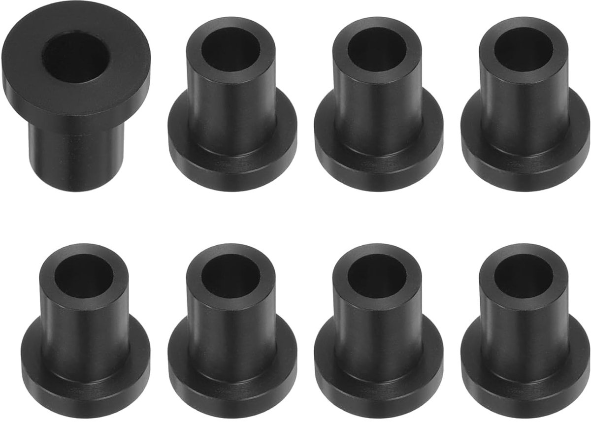 8 stuks flensdoppen van kunststof, 10,5 mm boring x 16 mm buitendiameter x 26 mm lengte, zwarte pompdoppen