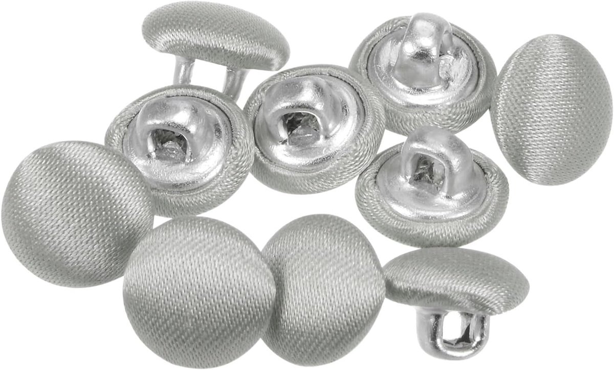 Knopen met deksel van katoen, 16 l 10 mm, voor pakken, jurken, blouses, grijs