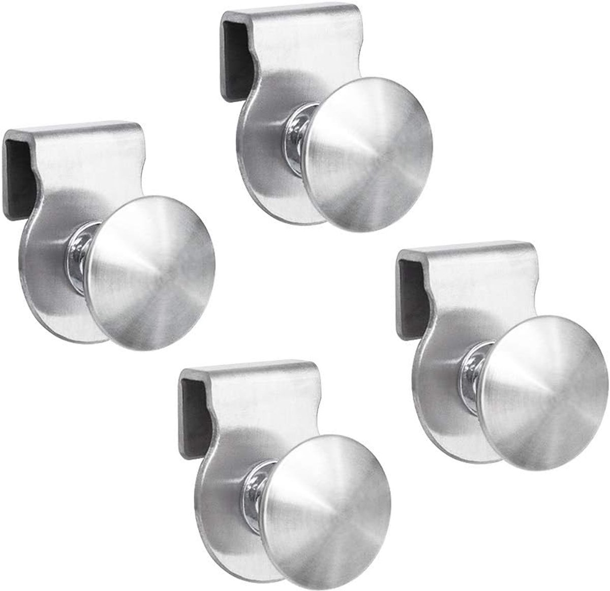 Roestvrijstalen Glazen Deurclips Zonder Boren, Trekknoppen en Handgrepen voor Vitrinekasten en Glazen Kasten met Lades van 5-8mm