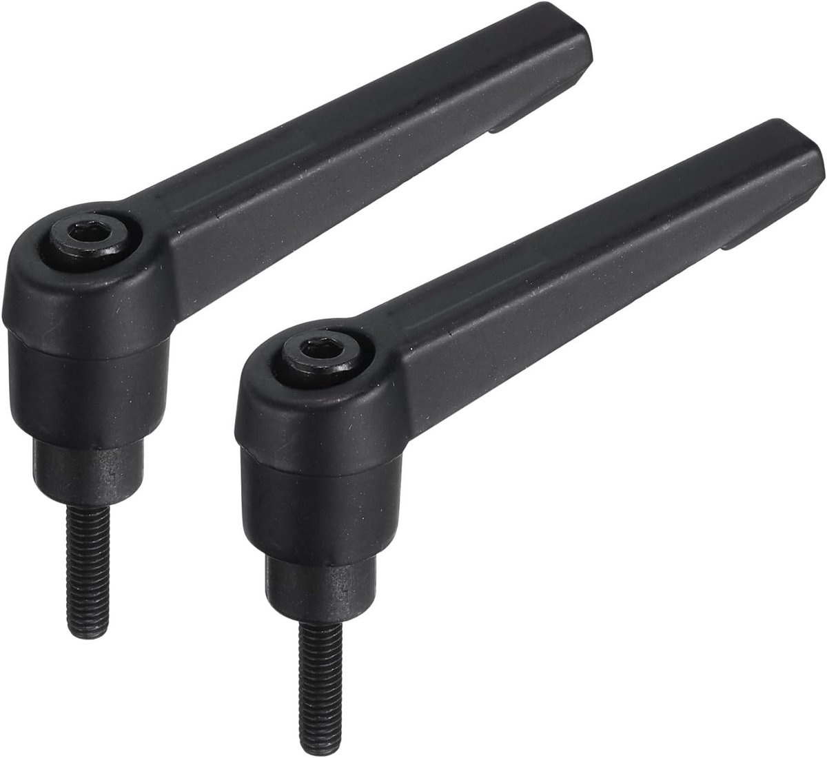2 stuks verstelbare spanhendelgreep M4 x 16 mm metrisch zwart oxide-koolstofstaal mannelijke schroefdraadpen handknoppen draaibare schroefgrepen bouten vergrendelingshendel zwart