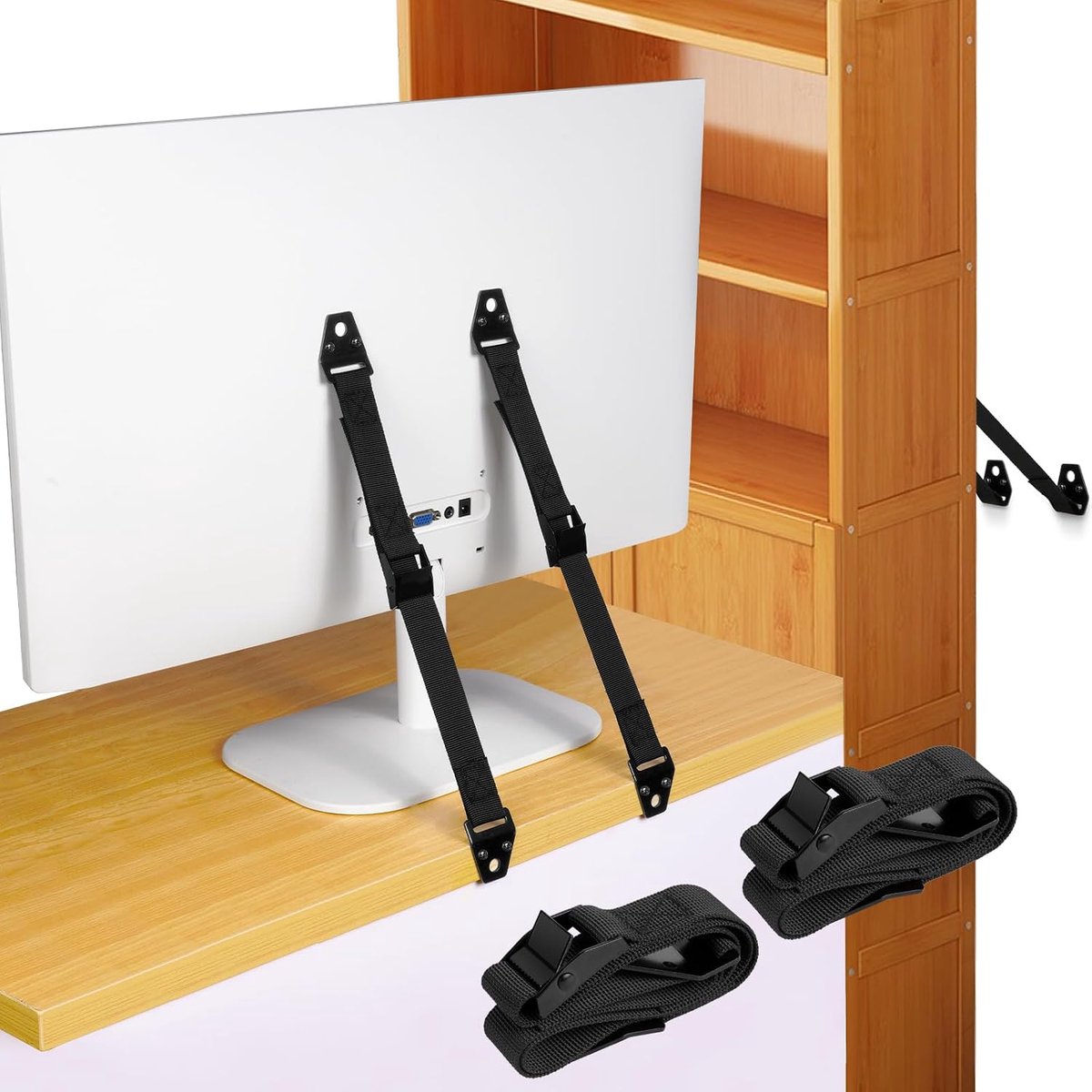 TV en Meubel Anti-Kantelingsbeugels, 2 Stuks Metalen Zware TV-Beugels Kinderveiligheidsbeugels, Verstelbare Veiligheidsbeugels voor Meubels en Wandbevestigingen voor Babybeveiliging, Flatscreen
