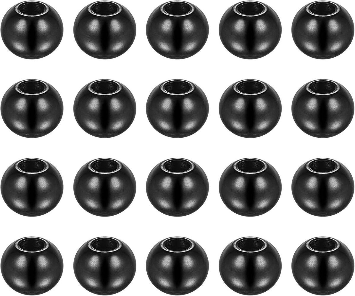 Kralen 10 mm roestvrij staal 4 mm gatdiameter. Parel voor doe-het-zelf handwerk zwart