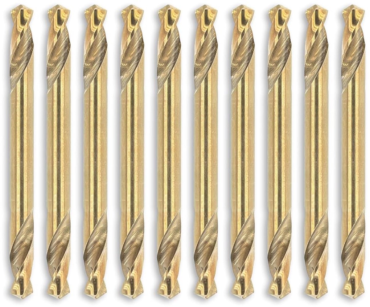 4,5 mm dubbele kobaltboorset, M35 hogesnelheidsstaal, 10 stuks, geschikt voor staal, gietijzer en andere metalen, vaak gebruikt voor doe-het-zelvers (4,5 mm)