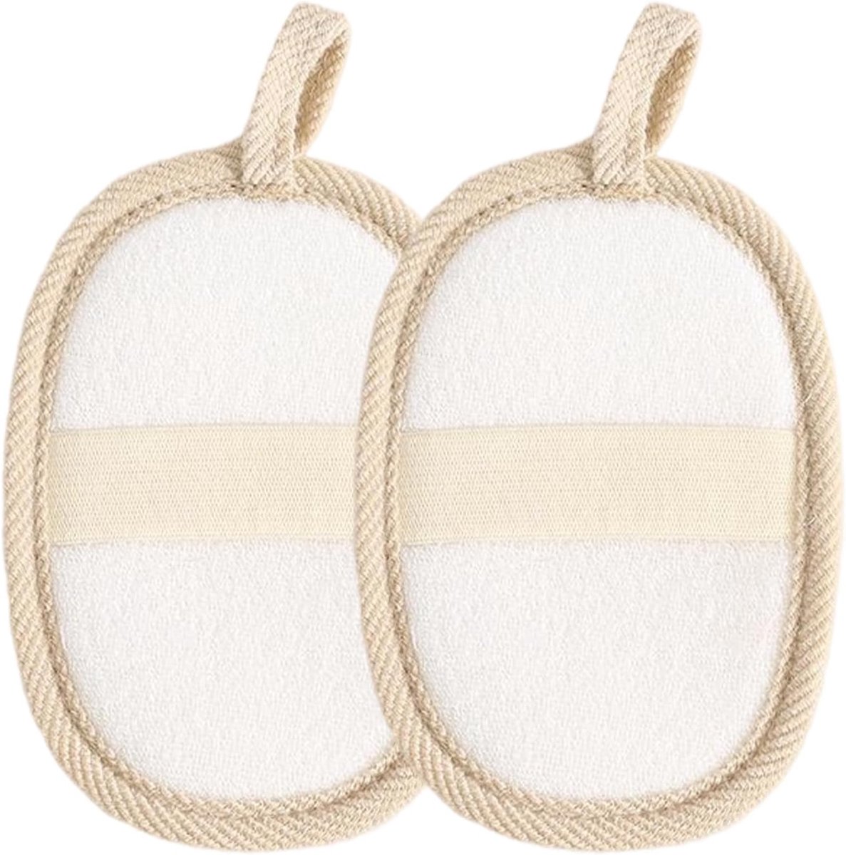 Set van 2 natuurlijke loofa-doucheballen, milieuvriendelijk, diepe reiniging, loofa-spons, douchespons, peelingspons