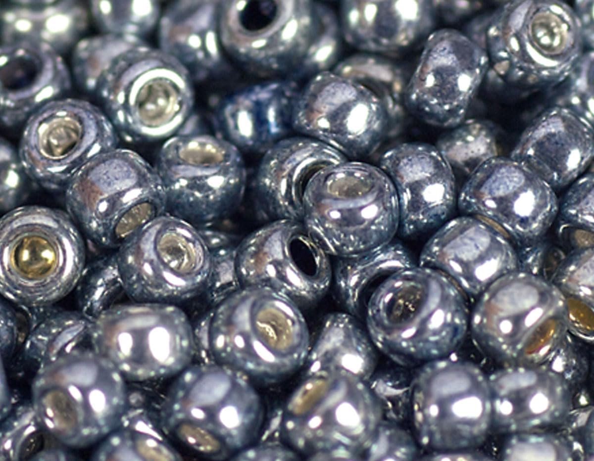 Kralen, verzinkt, blauw, 2,2 mm, 11/0, 100 g.