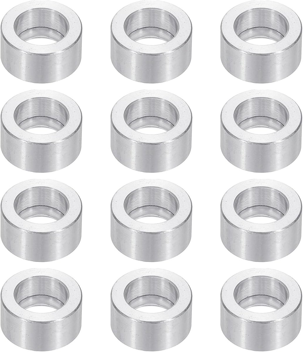M10 Aluminium Spacers, 12 Stks Metalen Spacers Aluminium 10.2mm ID x 16mm OD x 10mm l voor 3/8 of M10 Schroefbouten