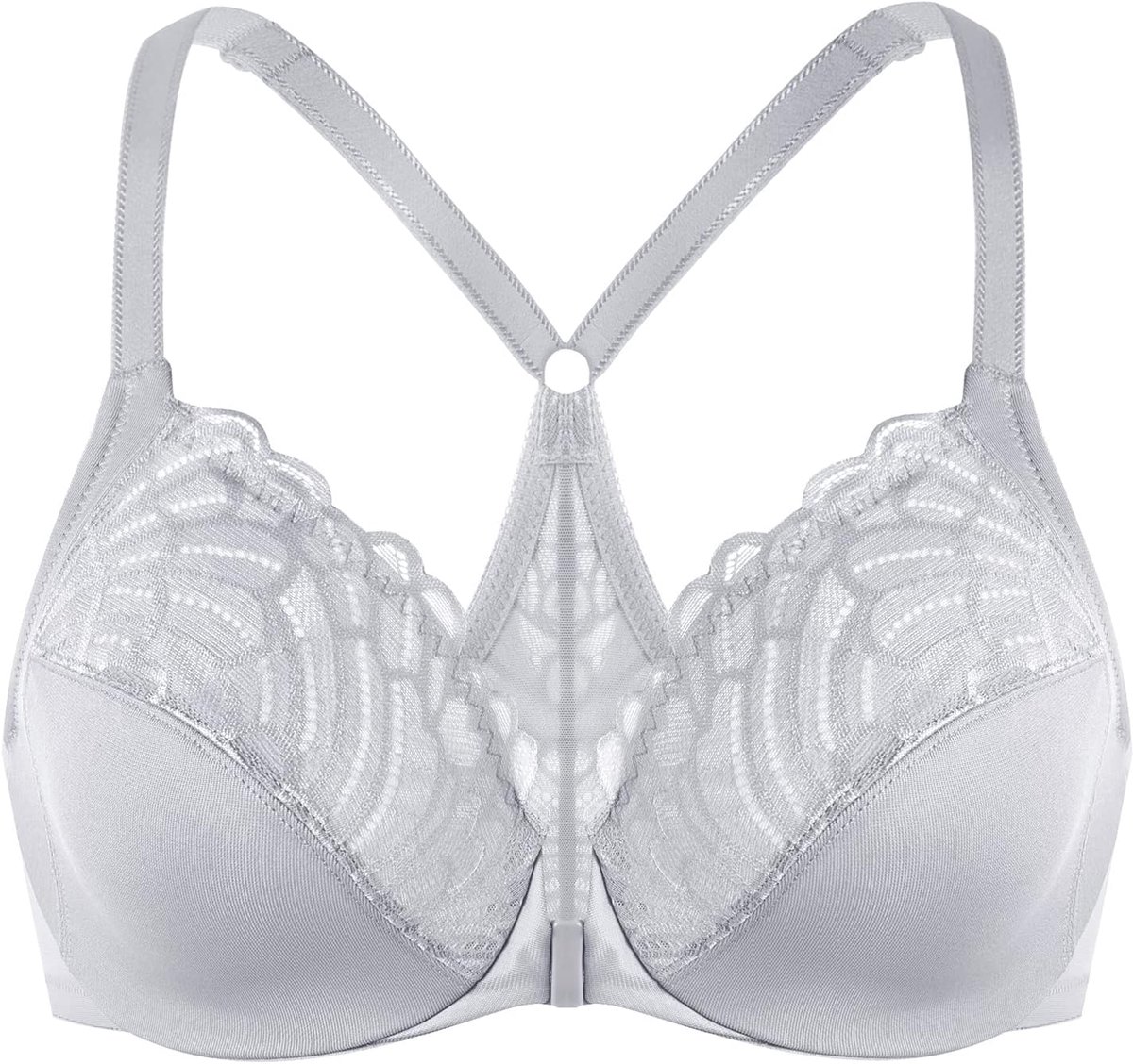 Dames Flora Kanten Ongewatteerde met Beugel Front-Sluiting Racerback BH