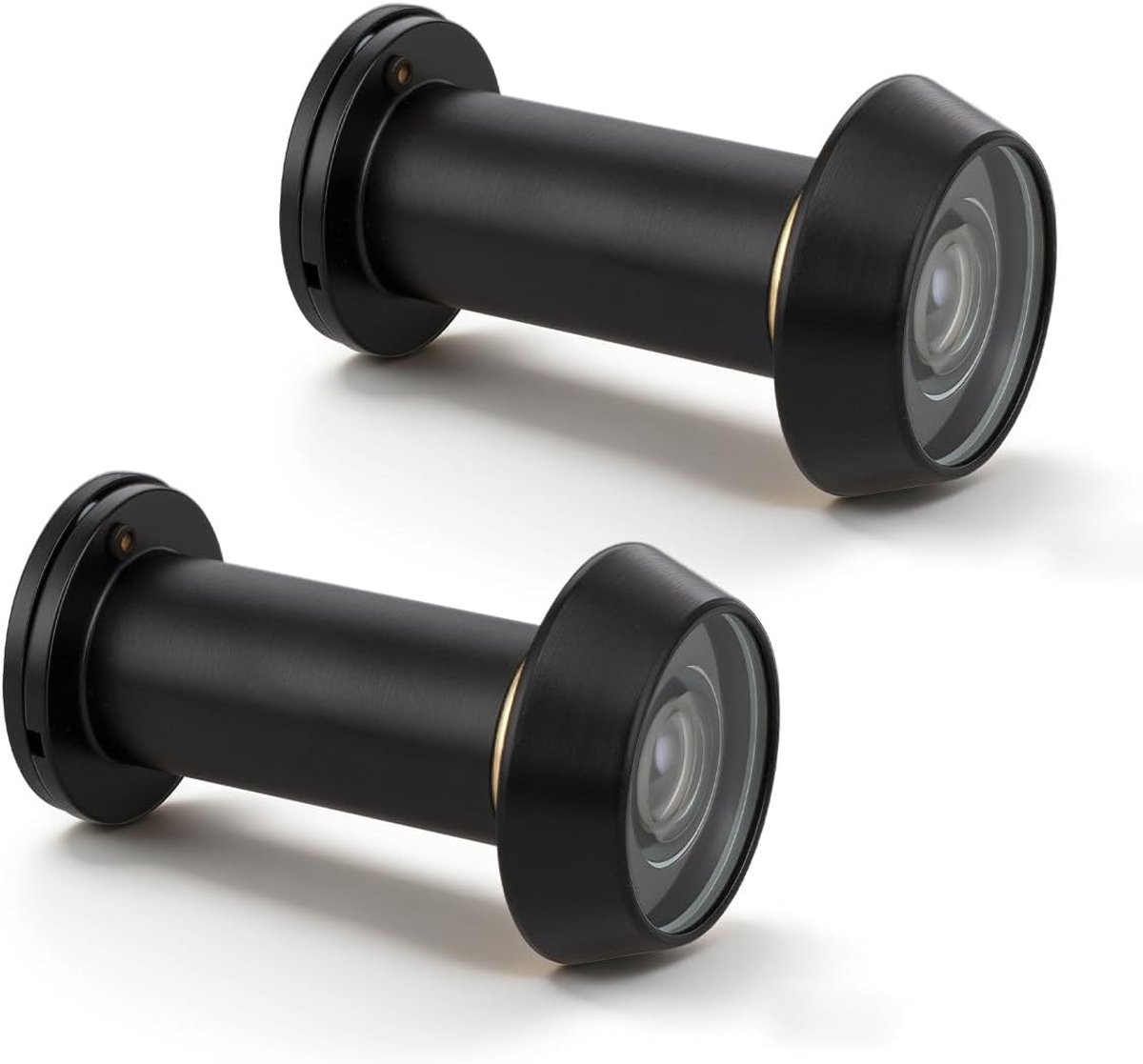 2 stuk UL gecertificeerd zwart 35-60mm(lengte),14mm(buisdiameter),massief messing 200 graden geïntegreerd achterdeksel,brandwerende lens,geschikt voor diverse deuren.