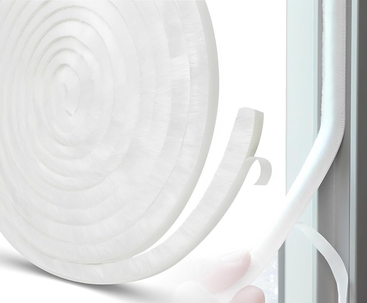 Meter）Tochtstrip voor deuren en ramen zelfklevend waterdicht anti-botsing geluidsisolatie afdichtingsstrook Wit 9mm(W) x 9mm(T)