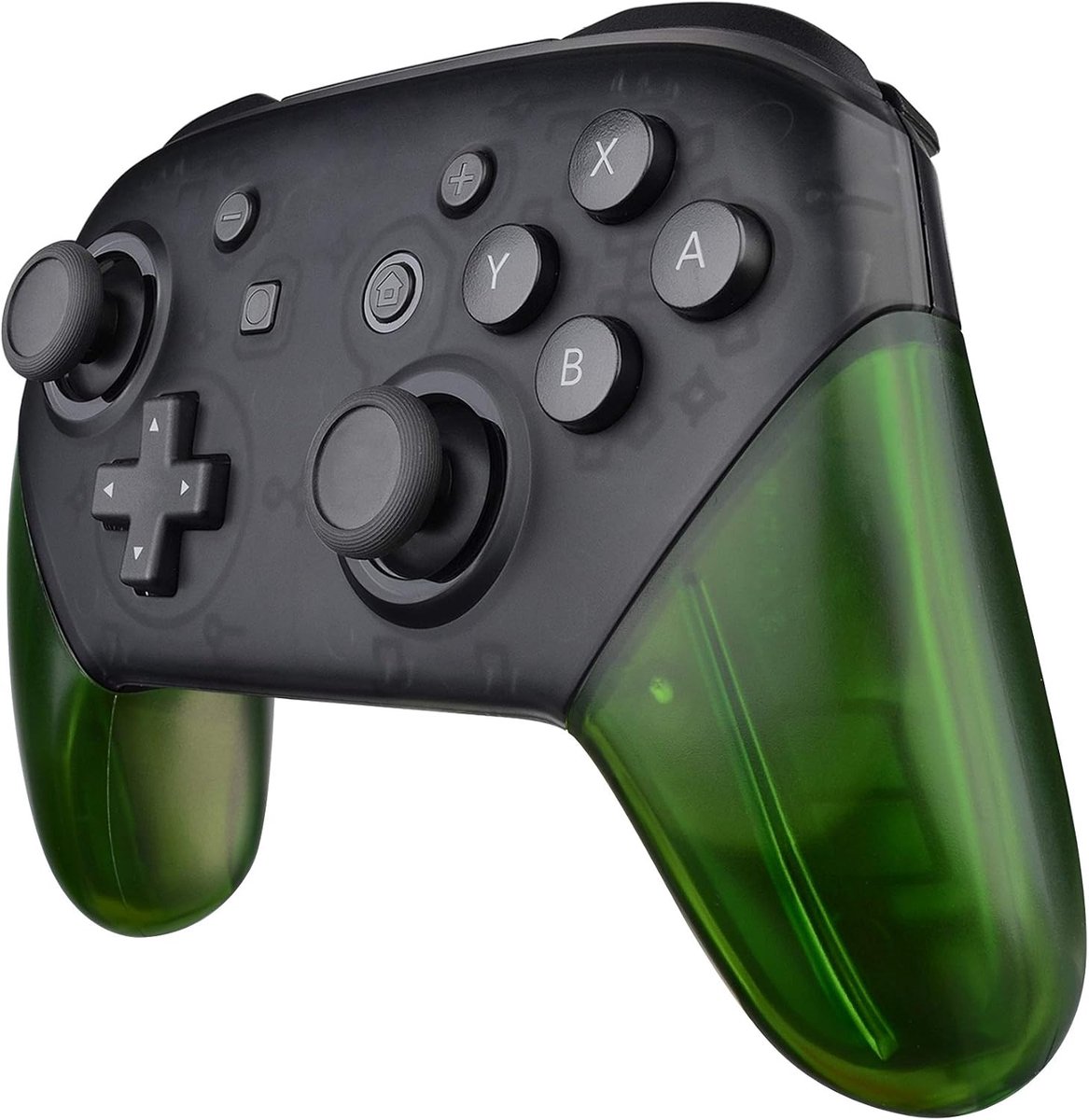 eXtremeRate Transparant Helder Groen Doorzichtige Vervangende Handgrepen voor Switch Pro Controller, DIY Handgreepschaal voor Switch Pro - Controller Niet Inbegrepen