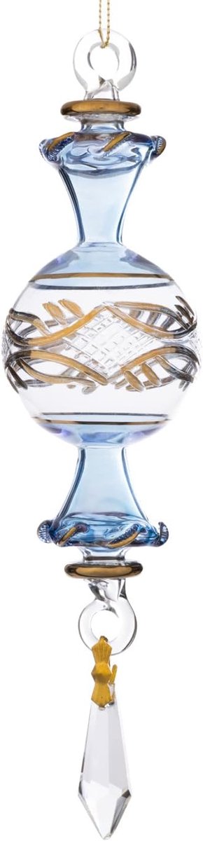 Kerstbal mondgeblazen glas blauw D 15 cm - decoratief - unieke uitstraling - perfect voor je kerstboom - SnelShoppen