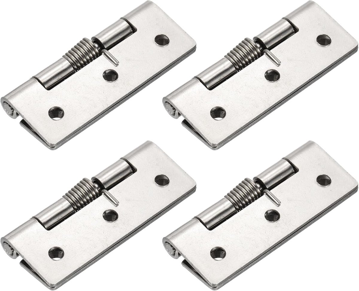 Scharnieren lengte 3 inch roestvrij staal zelfsluitende veer klein deurscharnier voor meubeldeur doos doe-het-zelf hardware, zilver