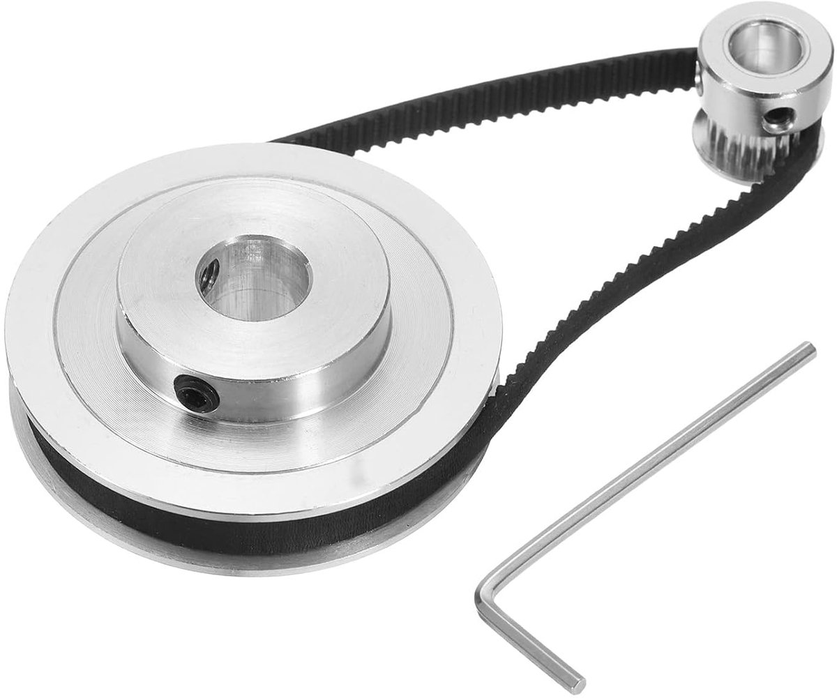 GT-2 synchrone wiel 20 & 80 tanden 8 & 12 mm gat, tandriemschijf van aluminiumlegering met 1 stuk lengte 250 mm breedte 6 mm riem voor 3D-printer, CNC-machine (20-80T-8&12B-6)