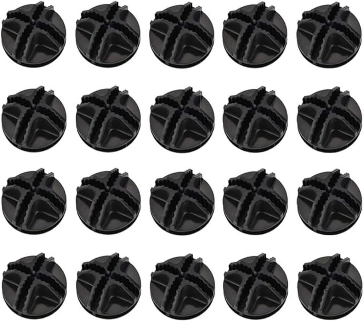20 stuks verbindingsstukken, rond, kunststof, verbindingsstuk, zwart, verbindingsstukken, ronde connectoren, voor planken, opbergrekken, doe-het-zelf schoenenrek