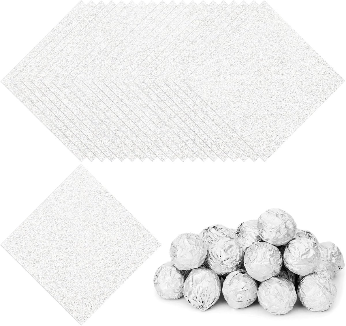 Folie Snoepwikkels 15x5 inch, 100 stuks vierkant oranje patroon aluminiumfolie snoep inpakpapier voor doe-het-zelf chocolade snoep verpakking decoratie, zilver