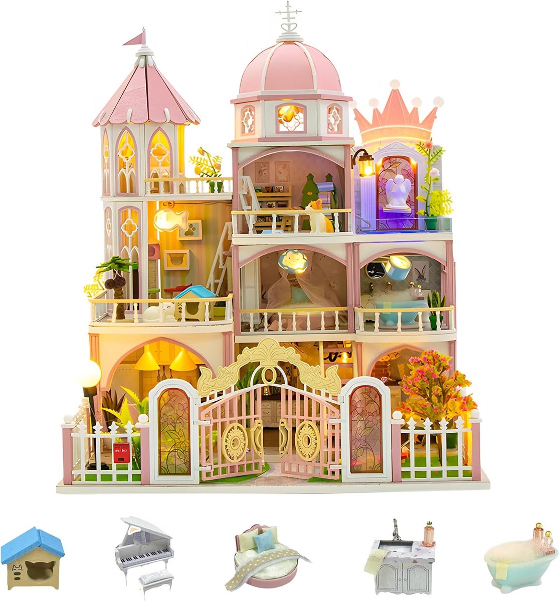Huisbouwpakket voor volwassenen, sprookjesgoed, doe-het-zelf diorama modelbouw met meubels, creatieve knutselset voor plankdecoratie, uniek cadeau voor verjaardagen en Moederdag