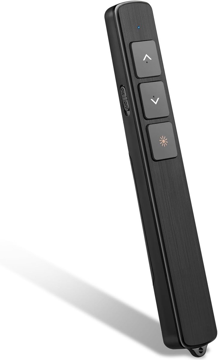 Presentatiepointer draadloos 100m - 2.4GHz afstandsbediening - helder rode laser - ideaal voor presentaties - ShopVlot
