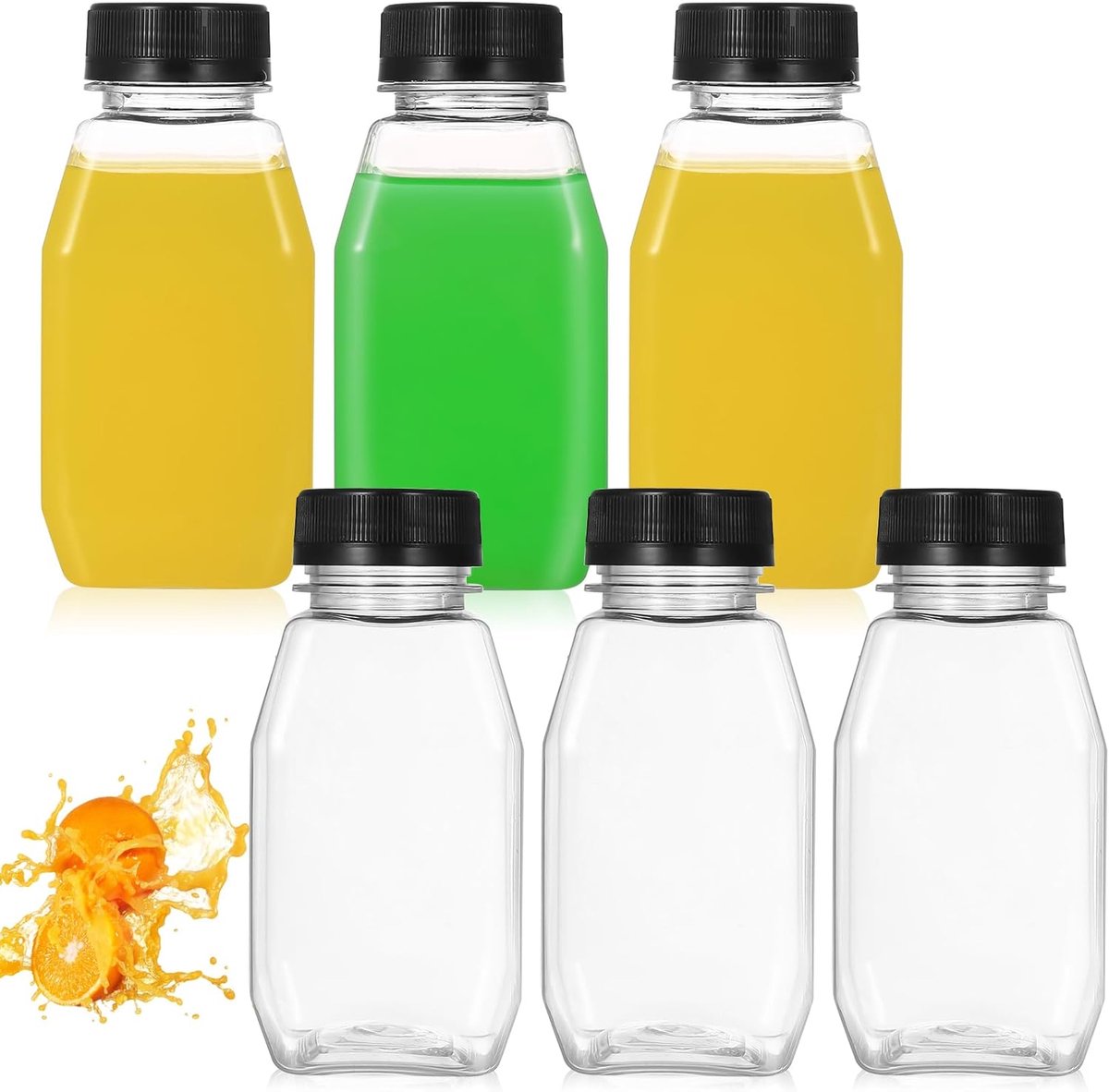 Plastic juice flessen 250ml - herbruikbaar - met schroefdop - ideaal voor onderweg - ShopVlot