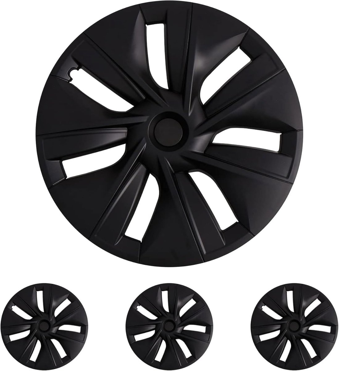Kołpaki 19 inch - Matte zwarte Gemini stijl - Ondersteuning logo - Verbeterd bereik - ShopVlot