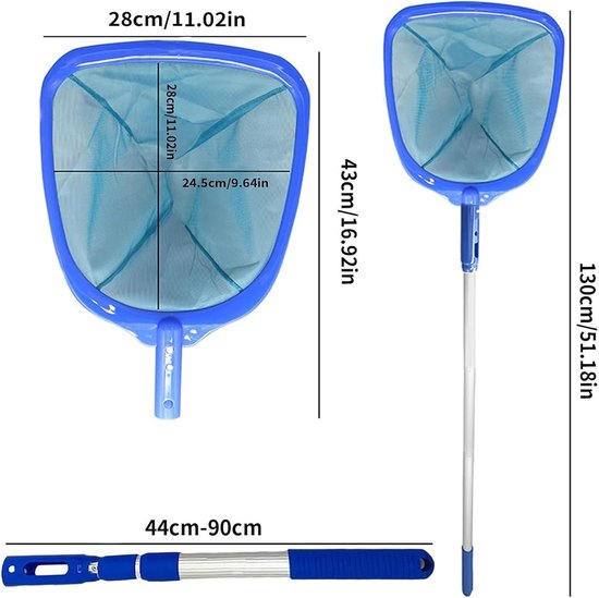 Landing Net voor Zwembad - 120 cm Telescopische Steel - Fijn Net met Gebogen Randen - Ideaal voor Schoonmaken - ShopVlot — afbeelding 5
