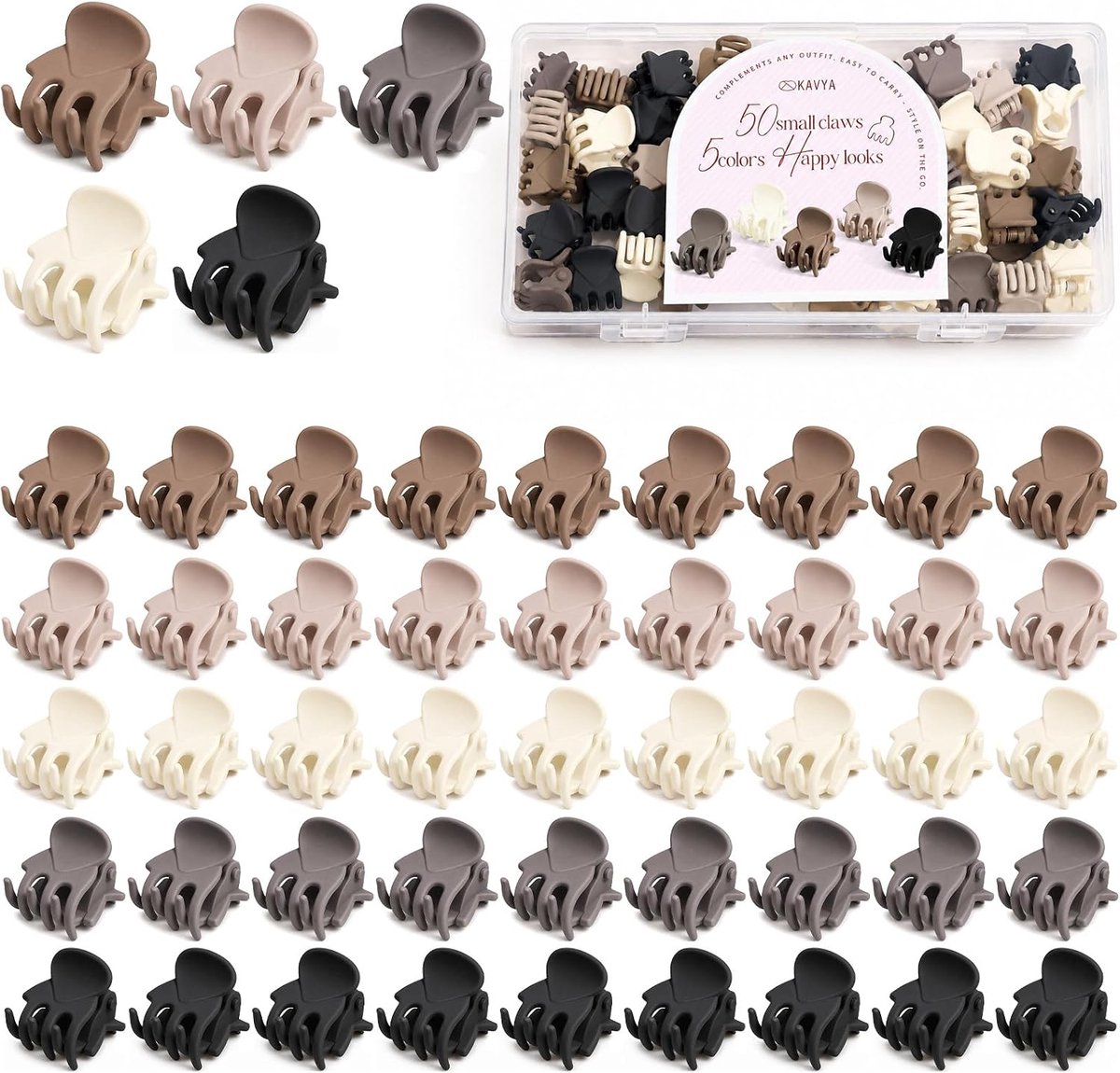 Mini Haar Clips 50 Stuks - Mat Non-Slip - Voor Dun Haar - Veilig en Stevig - ShopVlot