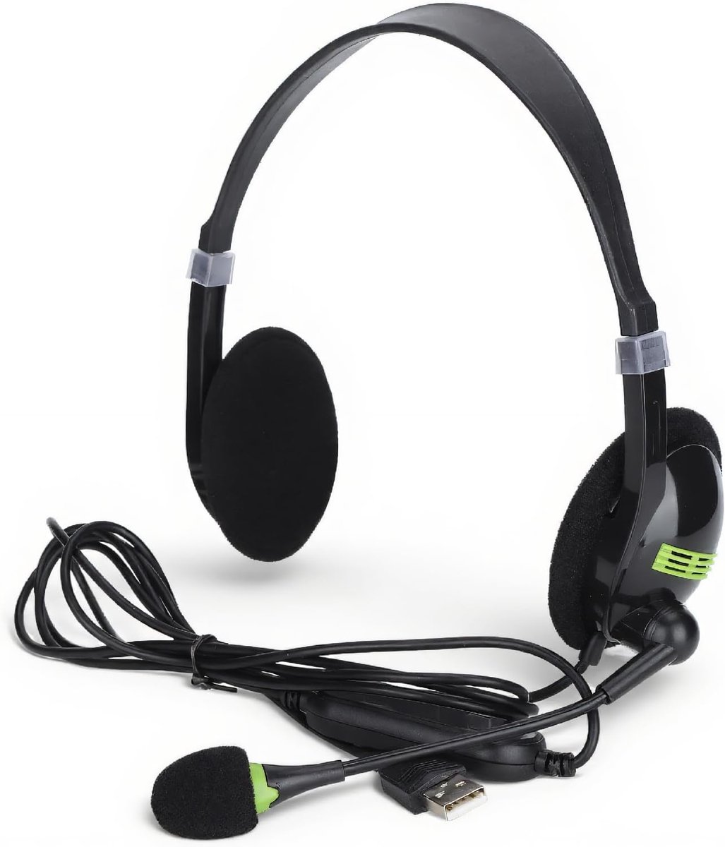 Over-ear hoofdtelefoon met 3.5mm/USB - met ruisonderdrukkende microfoon - comfortabel voor klantenservice - ShopVlot