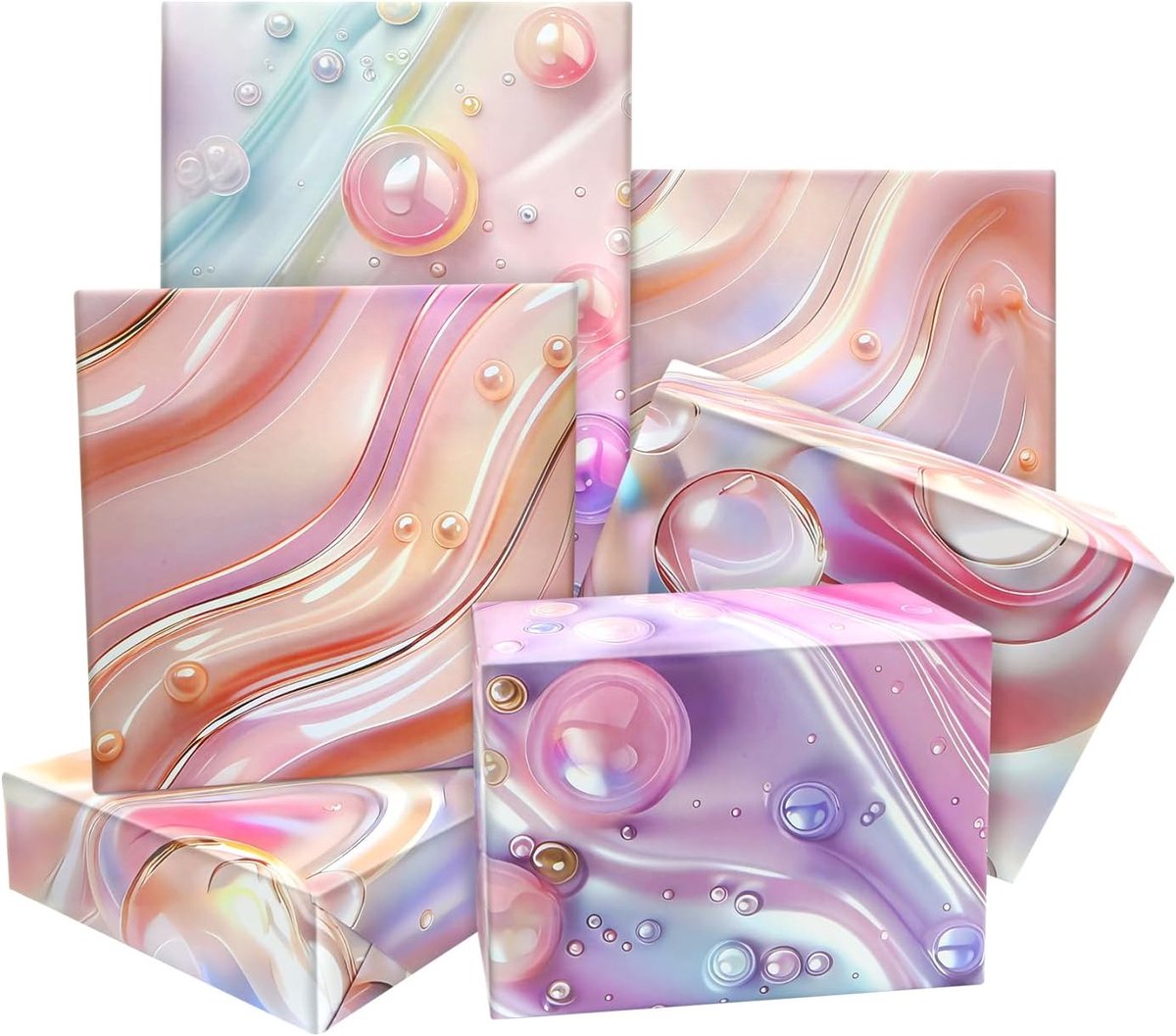 Inpakpapier roze parelmoer 50 x 61 cm - gevouwen vellen - luxe uitstraling - perfect voor verjaardagen - ShopVlot
